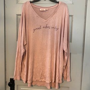 Soft pink lightweight tunic sweater